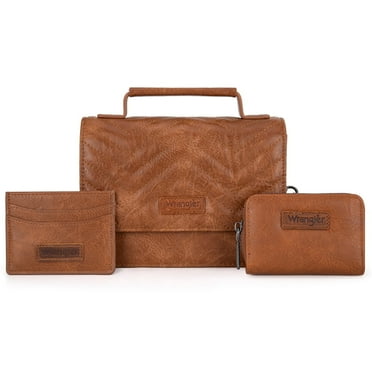Wrangler Mini Crossbody Purses for Women 3 in 1 Quilted Small Top Handle Bag Sets with Strap