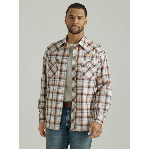 Wrangler Modern Black Red Yellow Plaid - Mens Shirt  - 112346238