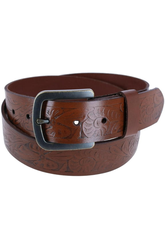 Morning Glory Tooled Western Belt (Men)