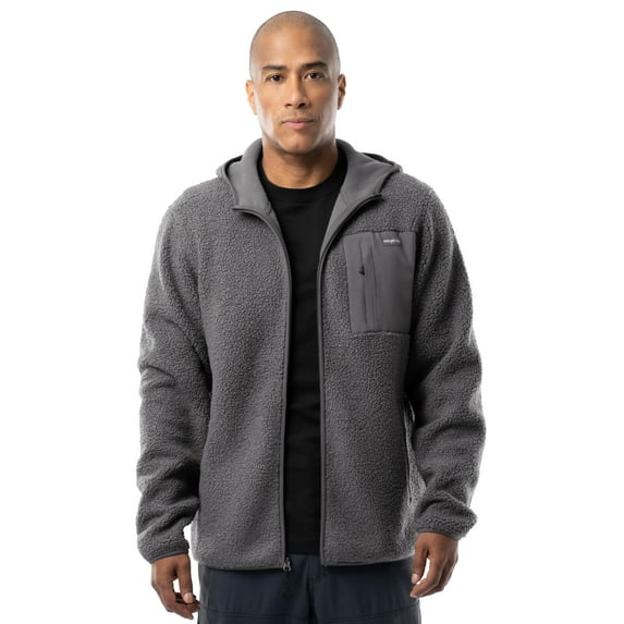 Wrangler Outdoor Men's & Big Men's Full Zip Burly Utility Backpacking Sweater Hoodie, Size S-2XL