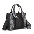thumbnail image 1 of Wrangler Paisley Tote Bag for Women Embroidered Top Handle Handbag with Crossbody Strap, Black, 1 of 8