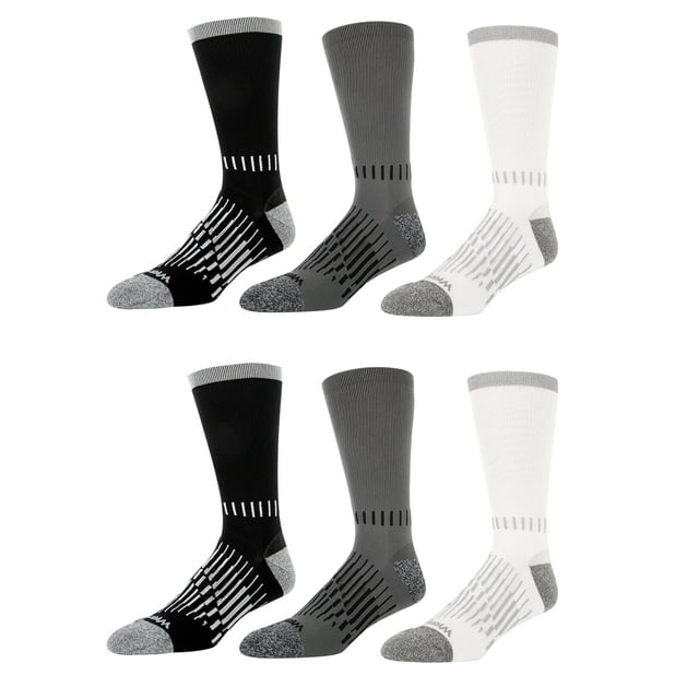 Wrangler Men's Ultimate Durable Work Socks, Crew Socks for Men, Assorted, 6 Pack