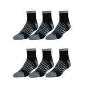 Wrangler Peak Light Compression Ankle Socks for Men, Size 13-15, Black, 6 Pairs