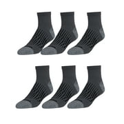 Wrangler Peak Light Compression Quarter Socks for Men, Size 6-12, Gray, 6 Pairs