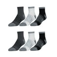 thumbnail image 1 of Wrangler Peak Light Compression Ankle Socks for Men, Size 13-15, White/Gray/Black, 6 Pairs, 1 of 12