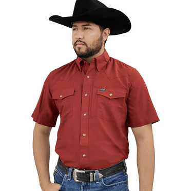 Wrangler Performance Short Sleeve Red - Mens Shirt  - 112359436