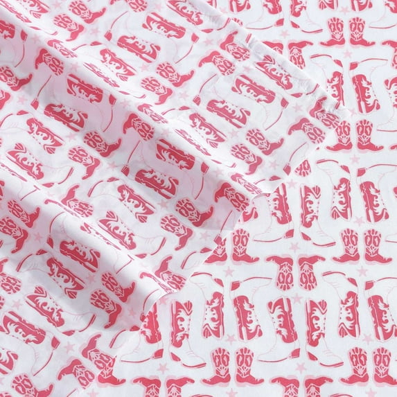 Wrangler Knockin Boots White 100% Microfiber Twin Sheet Set