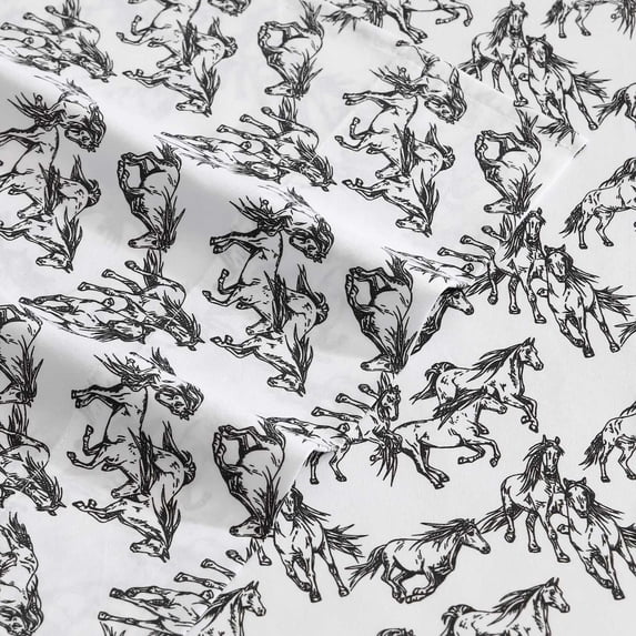 Wrangler Mustangs Black Queen Sheet Set