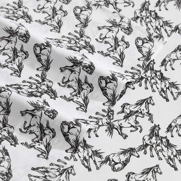 Wrangler Mustangs Black Queen Sheet Set