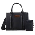 thumbnail image 1 of Wrangler Purse Medium Tote Bags for Women with Card Holder Wallet Designer Satchel Top-handle Handbags, Classic-Black, 1 of 7