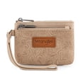 thumbnail image 1 of Wrangler Wallet for Women RFID-Blocking Floral Embossed Coin Purse Lightweight Wristlet Wallets, Tan, 1 of 6