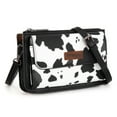 thumbnail image 1 of Wrangler RFID Crossbody Wallet Purse Vegan Leather Small Purses for Women with Phone Pocket and Adjustable Strap, Cow Print - Black, 1 of 7