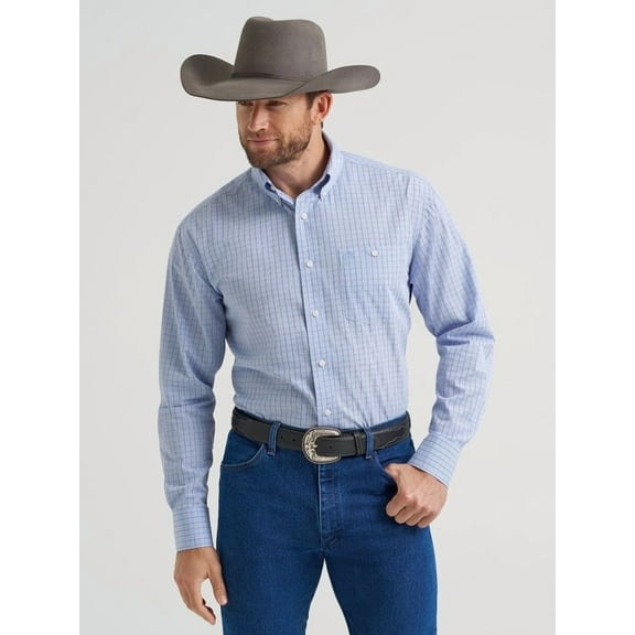 Wrangler Mens Classic Blue Paisley Shirt