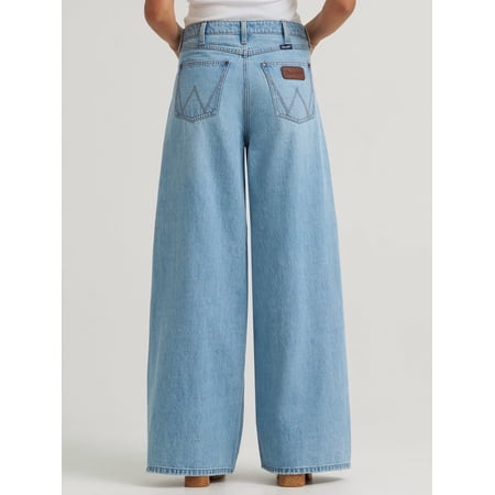 Wrangler Womens Demi High Rise Wide Leg Pants 27x32 Denim