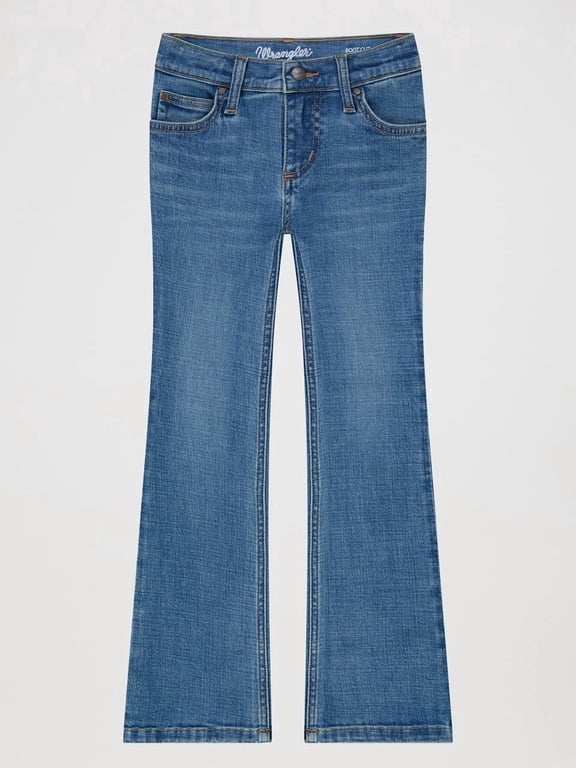 Retro Boot Cut Blue Pocket - Kids Girls Jeans - 112382716