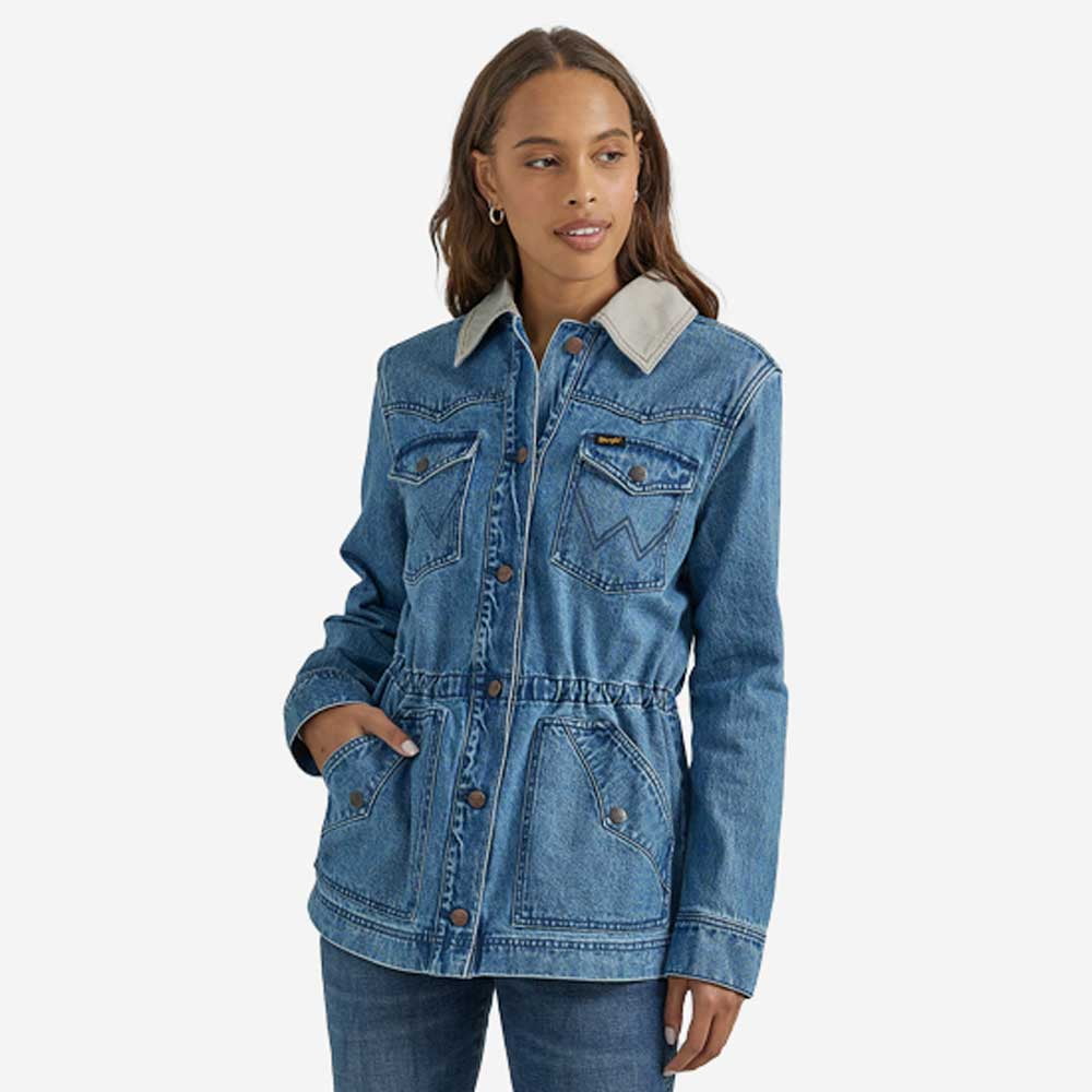 Wrangler Women's Retro Light Wash Denim Cinched Jacket