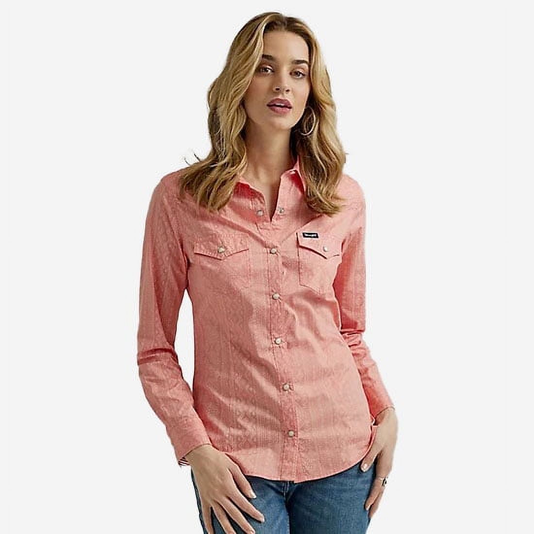 Wrangler® Floral Western Shirt - Women's Shirts/Blouses in Off White