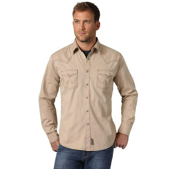 Wrangler Retro Premium Tan Snap - Mens Shirt - Mvr502T
