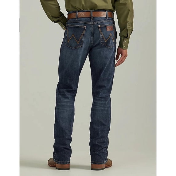 Wrangler Men's Retro Elwick Dark Wash Slim Bootcut Stretch Denim Jeans - 112338523 36W x 34L US