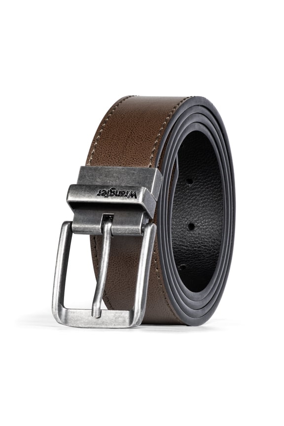 Reversible Belt for Men, Men's 2-in-1 Dress Casual Everyday Jean Style Leather Belt, Cut to Fit 36-48 (Regular & Big & Tall Sizing, Brown/Black)