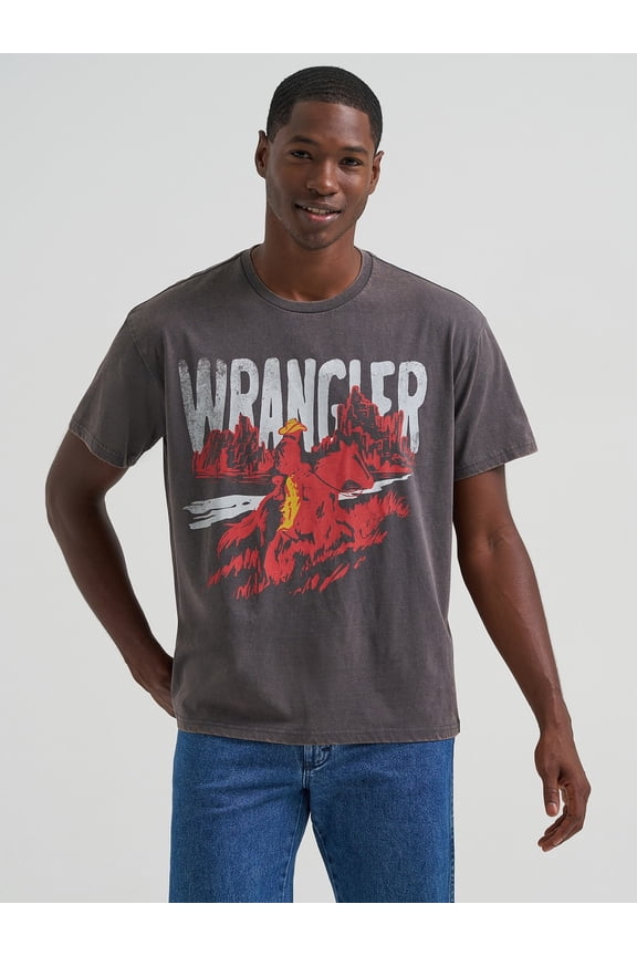 Mens Charcoal Cowboy Logo Tee