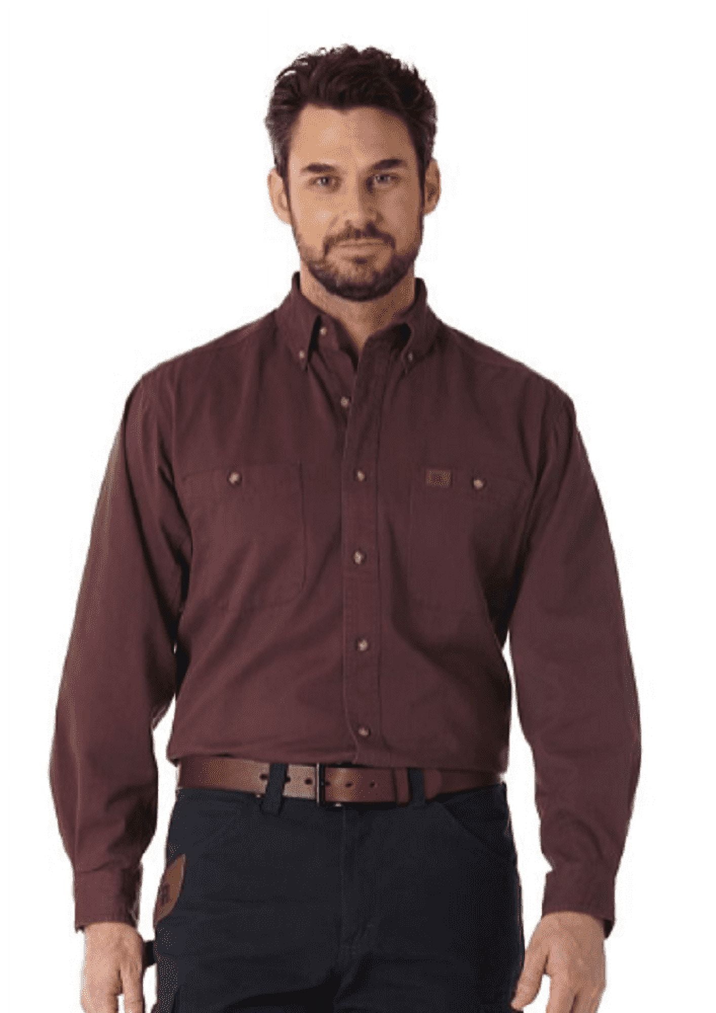 wrangler riggs workwear men's logger twill long sleeve workshirt