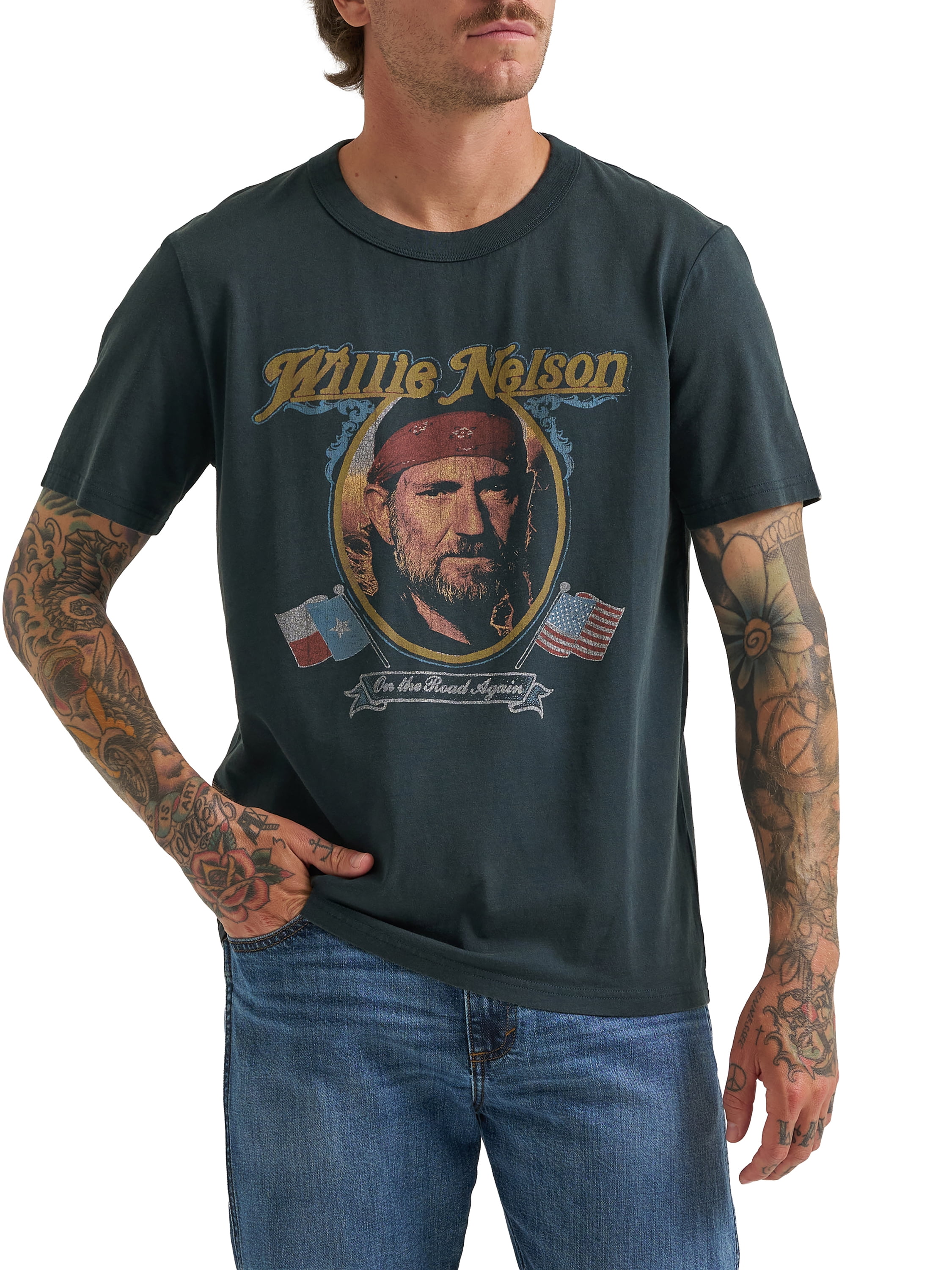 Wrangler® Men's Short Sleeve Willie Nelson Graphic Tee, S-3XL