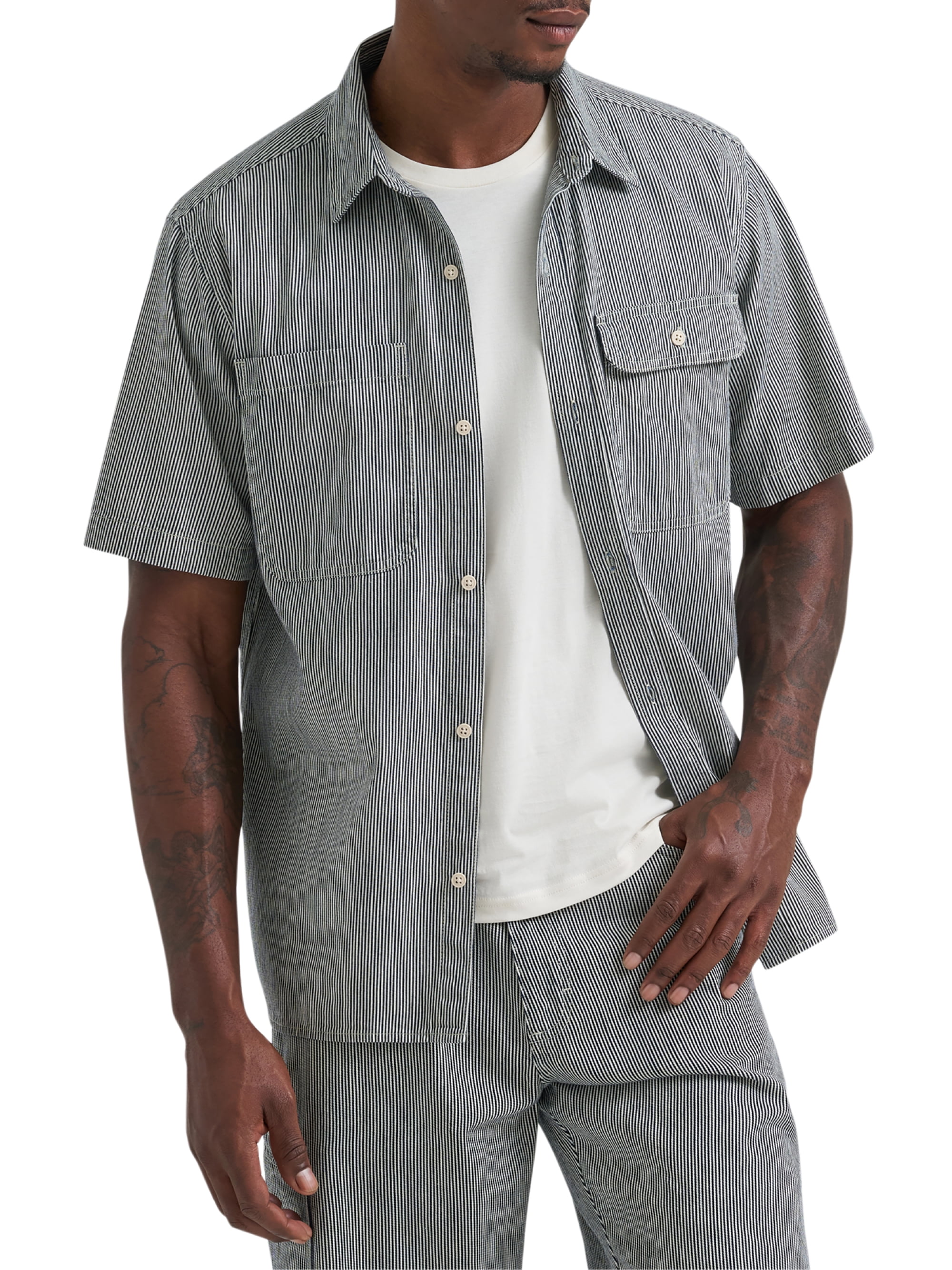 Wrangler® Men's Utility Streetwear Short Sleeve Shirt, Sizes S-3XL