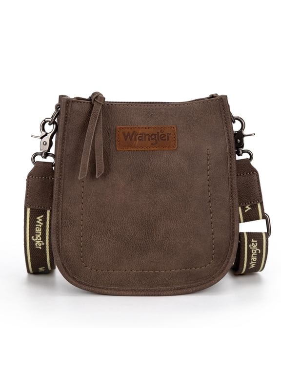 Wrangler Small Crossbody Bags for Women Cute Mini Purses Shoulder Handbag, Coffee