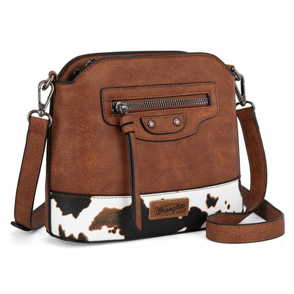 Wrangler Small Crossbody Bags for Women Shoulder Cute Purses and Handbags with Adjustable Strap, Cow-Brown