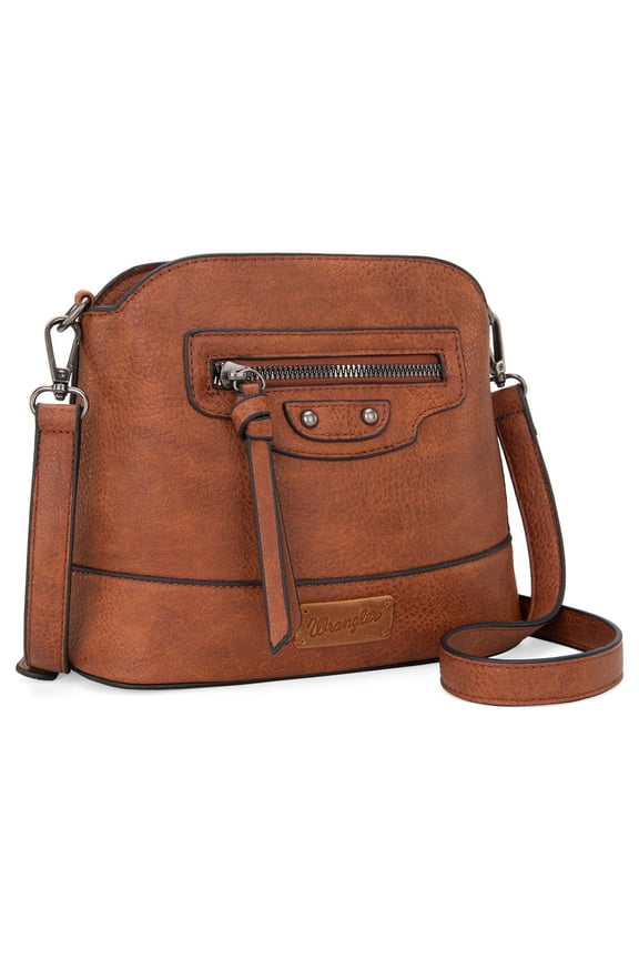 Wrangler Small Crossbody Bags for Women Shoulder Cute Purses and Handbags with Adjustable Strap, Brown