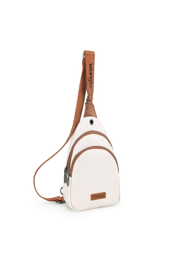 Wrangler Small Crossbody Sling Bags for Women Fanny Packs Chest Bag for Travel Gift, Beige Brown
