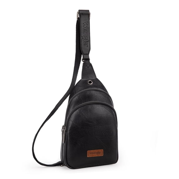 Wrangler Small Crossbody Sling Bags for Women Fanny Packs Chest Bag for Travel Gift, Black