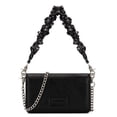 thumbnail image 1 of Wrangler Small Flap Crossbody Handbag Western Women Mini Purse with Ruched Paisley Strap & Chain Strap, Black, 1 of 7