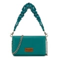 thumbnail image 1 of Wrangler Small Flap Crossbody Handbag Western Women Mini Purse with Ruched Paisley Strap & Chain Strap, Turquoise, 1 of 7
