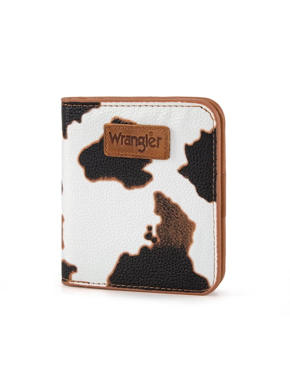 Wrangler Small Wallet Women Slim Thin Wallets Card Cases Money Organizer Minimalist Pocket Wallet with RFID Lining, Cow-Brown