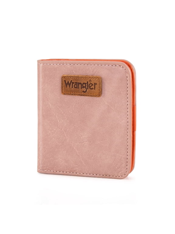 Wrangler Small Wallet Women Slim Thin Wallets Card Cases Money Organizer Minimalist Pocket Wallet with RFID Lining, Pink