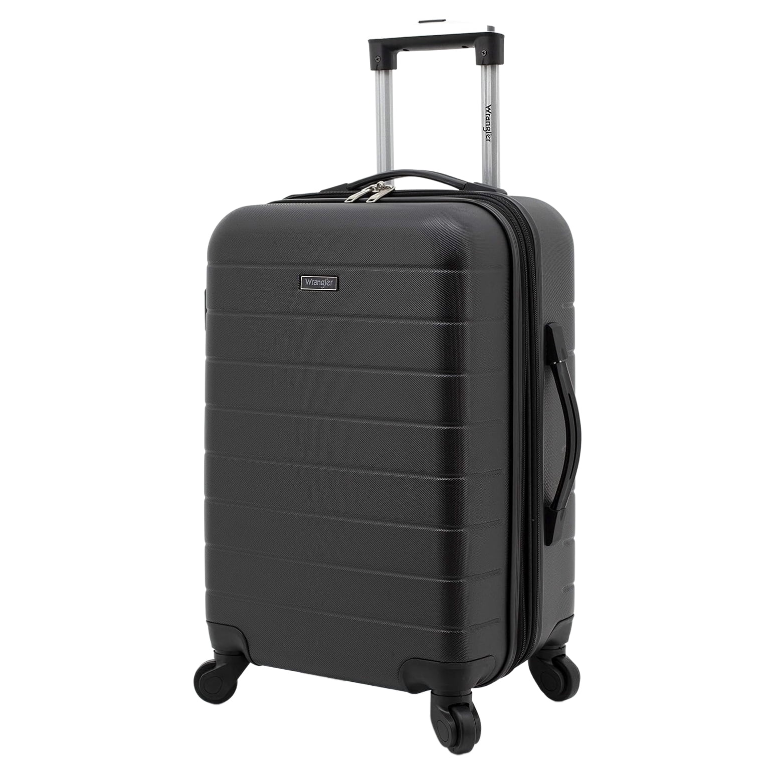 Wrangler Smart Spinner Hardside Luggage, 22-Inch Carry-On, Black