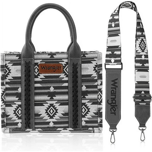 Southwestern Print Small Canvas Tote/Crossbody