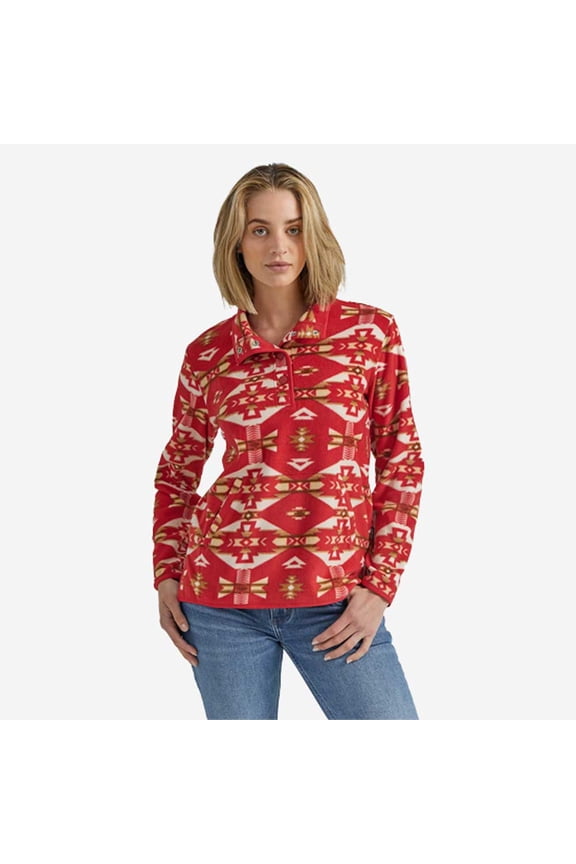 Womens Americana Red Fleece Pull Over