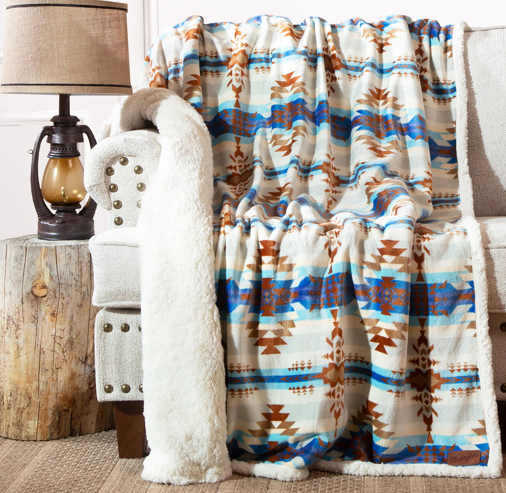 Carstens Inc. Wrangler Ultra Premium Super Soft Plush Sherpa Fleece Oversized Throw Blanket 54 x 68