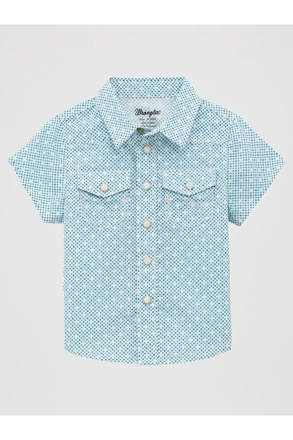 Toddler Blue Geo Snap Print - Kids Boys Shirt - 112378880