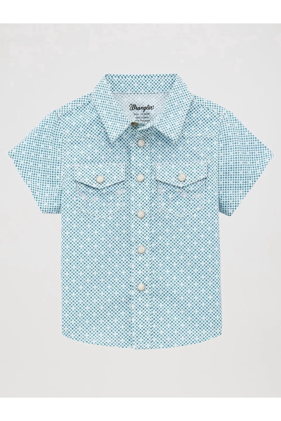 Toddler Blue Geo Snap Print - Kids Boys Shirt - 112378880