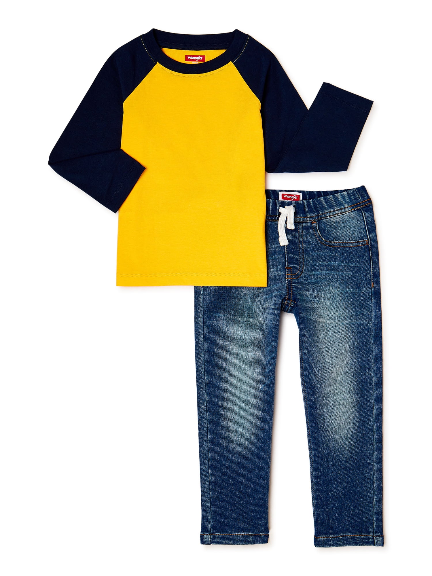 Wrangler Toddler Boy Long Sleeve Shirt and Pant Set, Sizes 2T5T