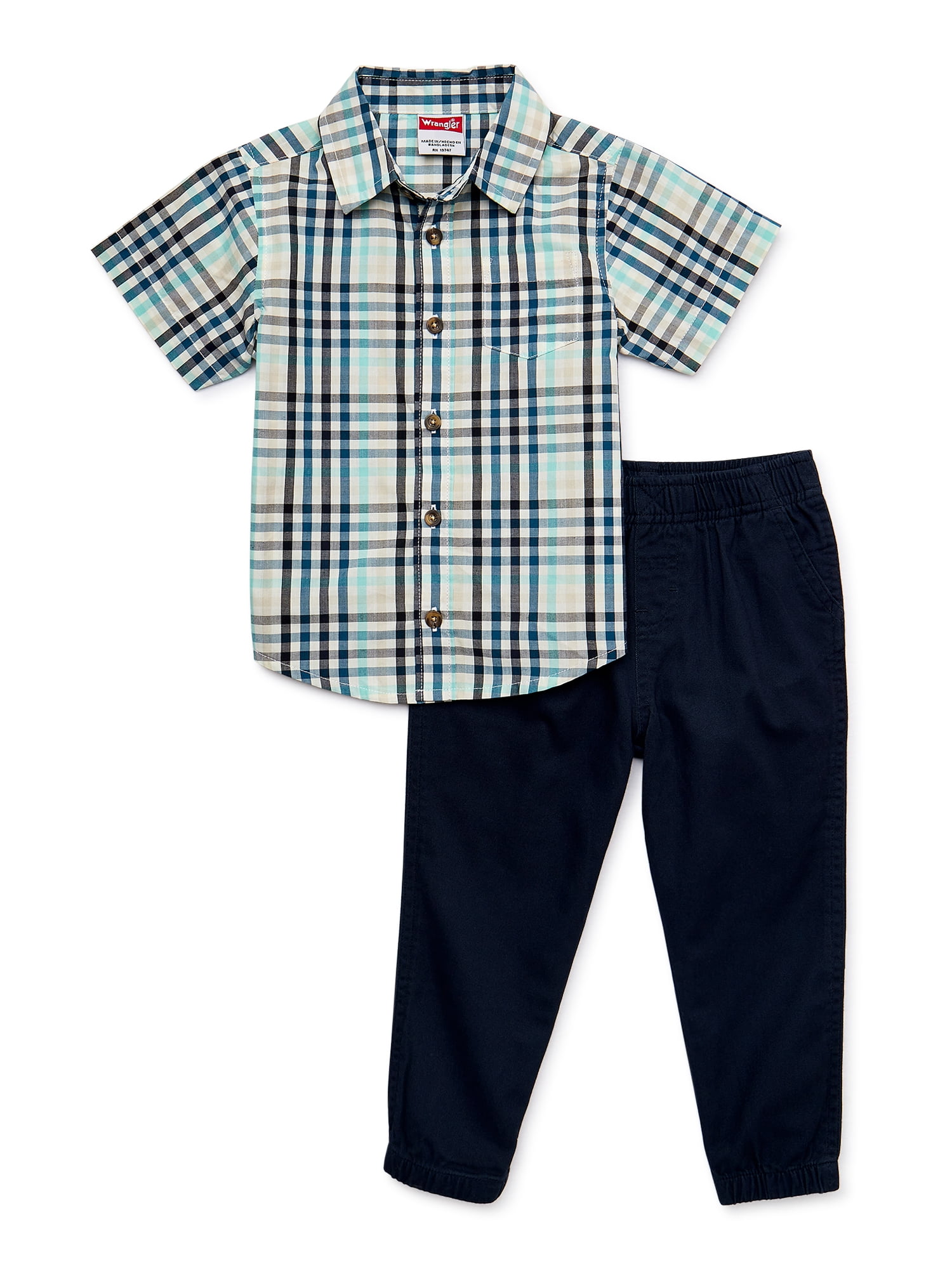 Analogie Downtown Boys Short Sleeve Button Down Shirt - Fresh Blue main image 1