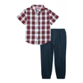 thumbnail image 1 of Wrangler Toddler Boy Short Sleeve Button-Up Shirt w/ Pants, Sizes 2T-4T, 1 of 2
