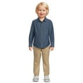 Wrangler Toddler Boys’ Long Sleeve Chambray Shirt and Jogger Pants Set