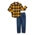 thumbnail image 1 of Wrangler Toddler Boys Long Sleeve Flannel Button-Up Shirt and Pants Set, Sizes 2T-4T, 1 of 5