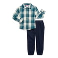thumbnail image 1 of Wrangler Toddler Boys Plaid Twill Button-Up Shirt and Pants Set, 2-Piece, Sizes 2T-4T, 1 of 5
