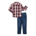thumbnail image 1 of Wrangler Toddler Boys Plaid Twill Button-Up Shirt and Pants Set, 2-Piece, Sizes 2T-4T, 1 of 4